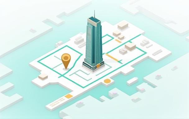 Map showing the general area of Prism Tower in Dubai